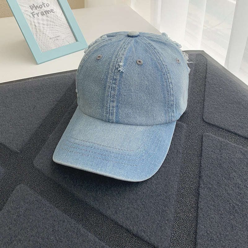 Women's Distressed Denim Baseball Cap Bowlift 1784084168