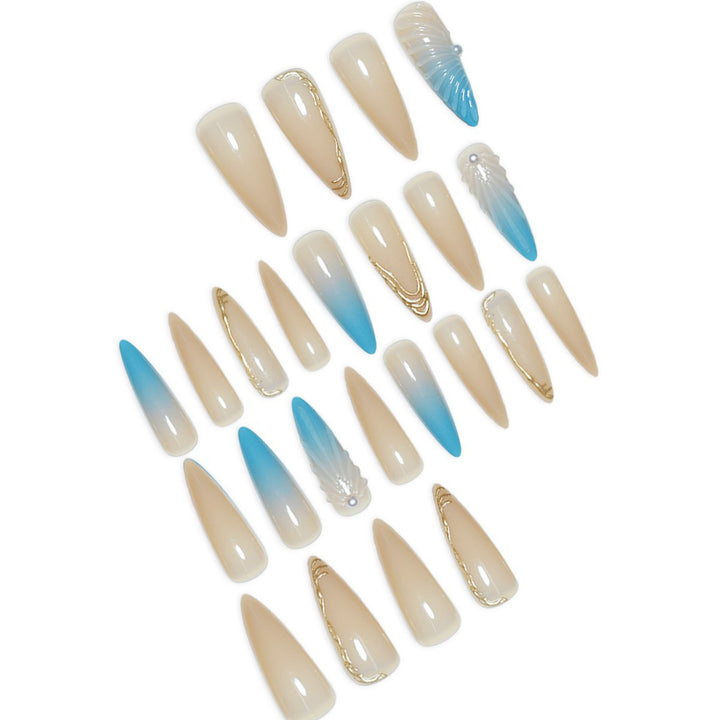 Sculpted Acrylic Press-On Nail Art Extensions Bowlift