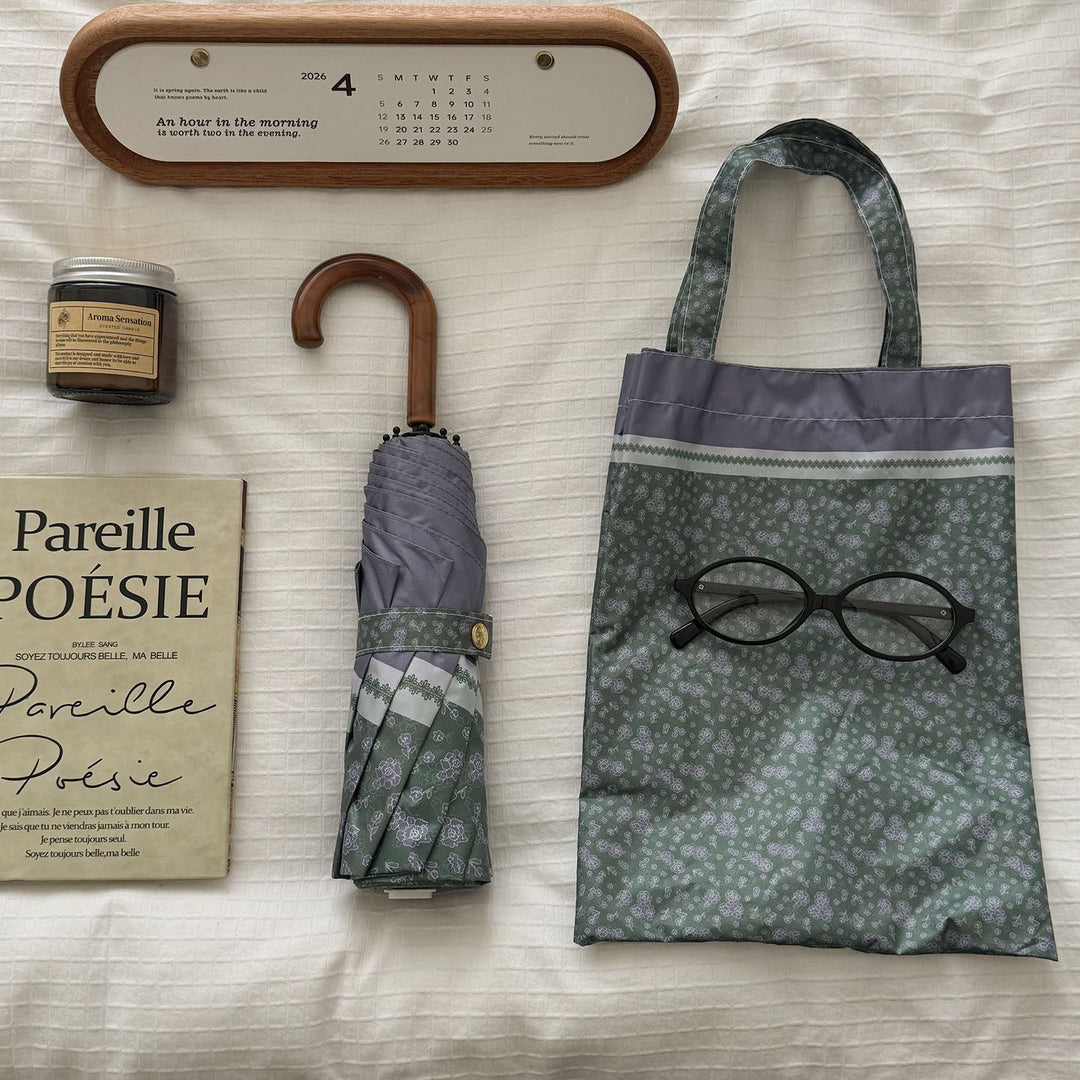 Women's eco-friendly shopping bag with integrated folding umbrella Bowlift