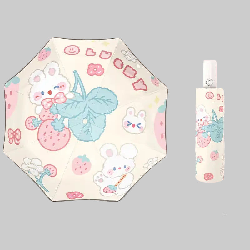 Women's Folding Umbrella with Space Design Bowlift