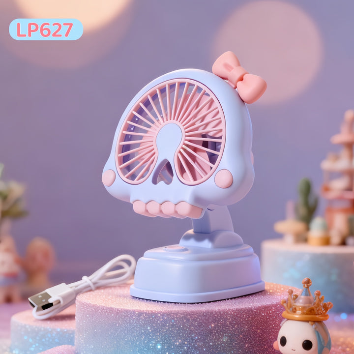 Women portable table fan in creative skull design Bowlift