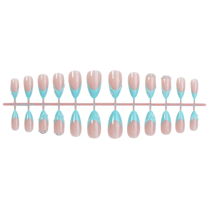Acrylic nail set with elegant color design and glitter accents Bowlift
