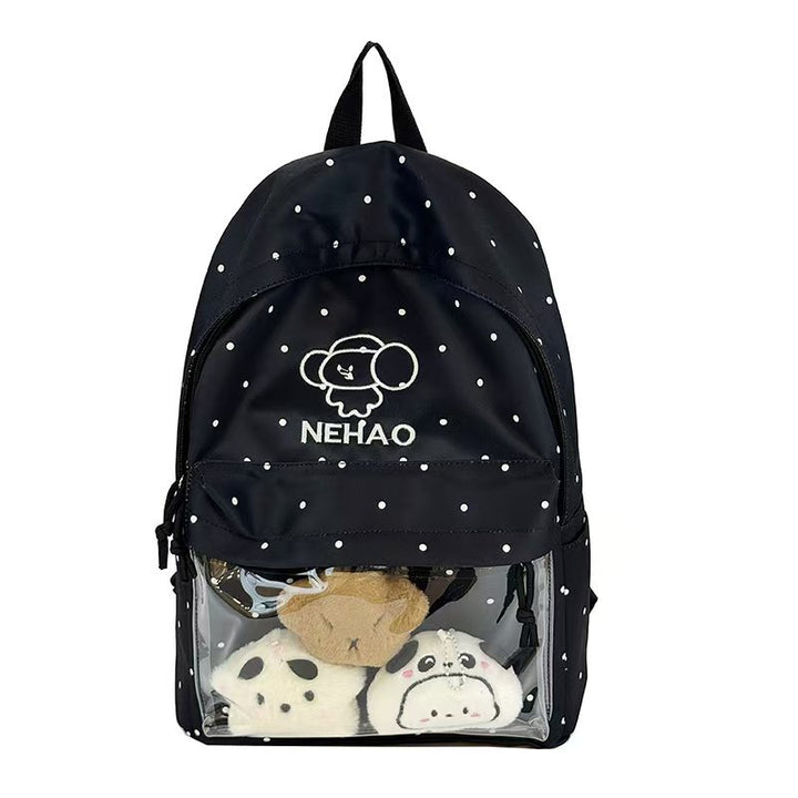 Transparent Front Polka Dot Backpack Bowlift