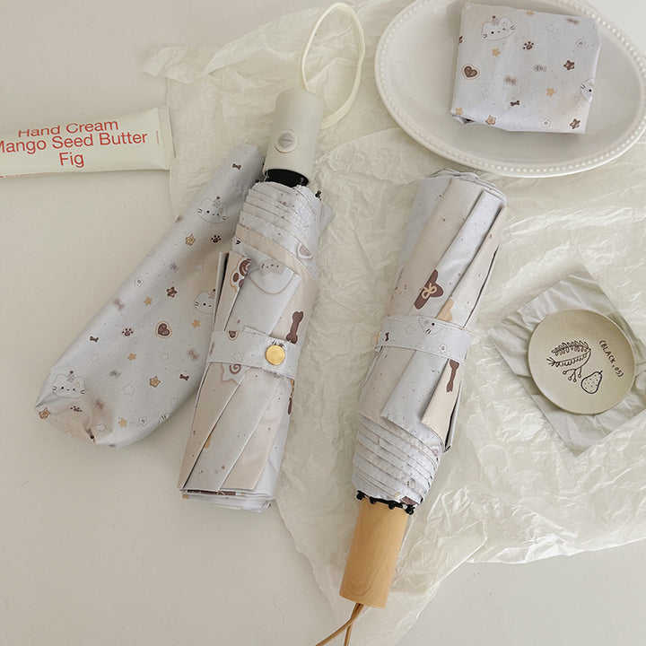 Women's Compact Umbrella with Charming Animal Design Bowlift