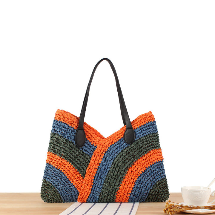 Fashionable Braided Tote Bag with Unique Wave Pattern Bowlift