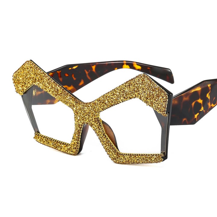 Women's Sparkling Cat-Eye Sunglasses with Extravagant Rhinestone Frame Bowlift