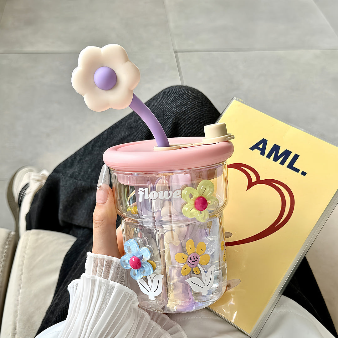 Ladies Flower Motif Drinking Cup Bowlift