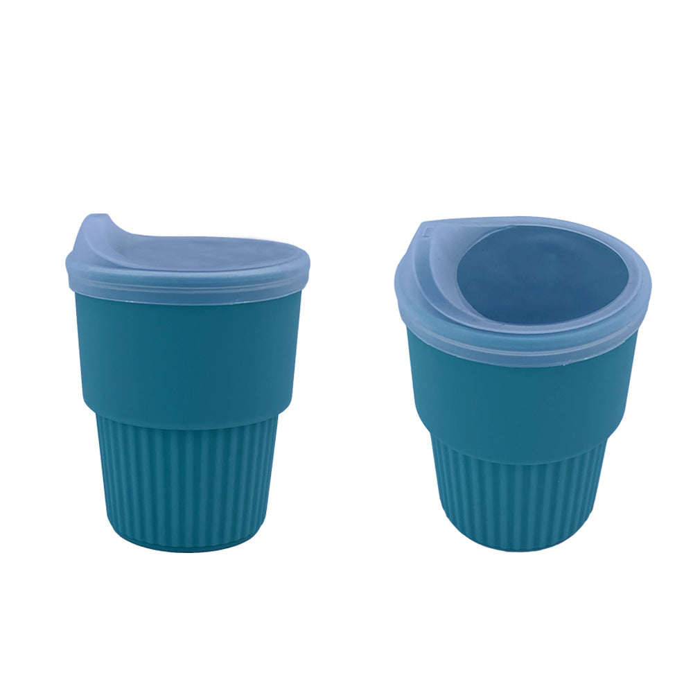 Unisex reusable silicone cup with lid and straw Bowlift