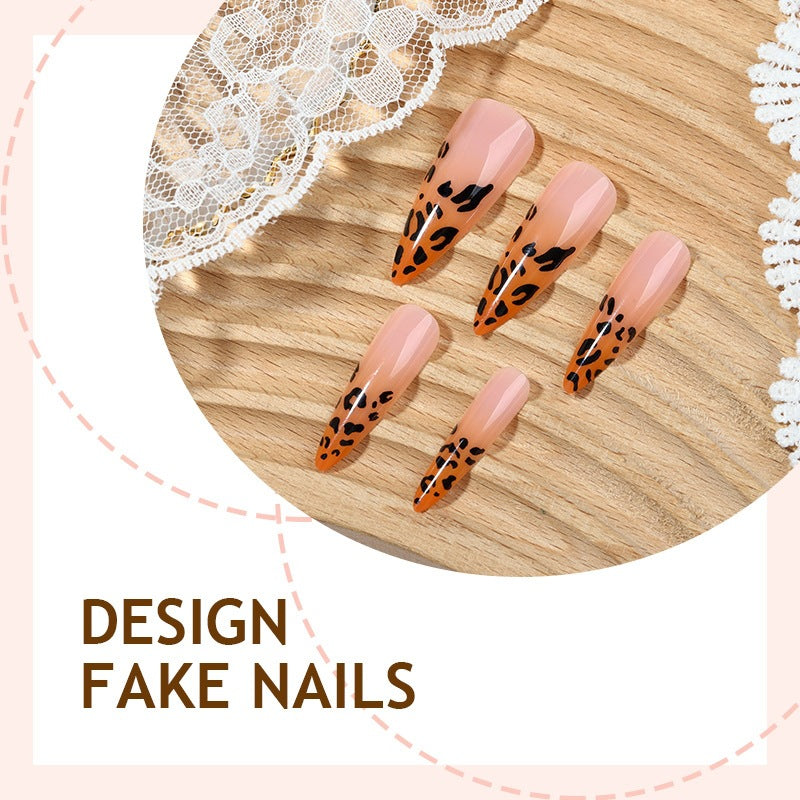 Creative Nail Art Set with Leopard Print Bowlift