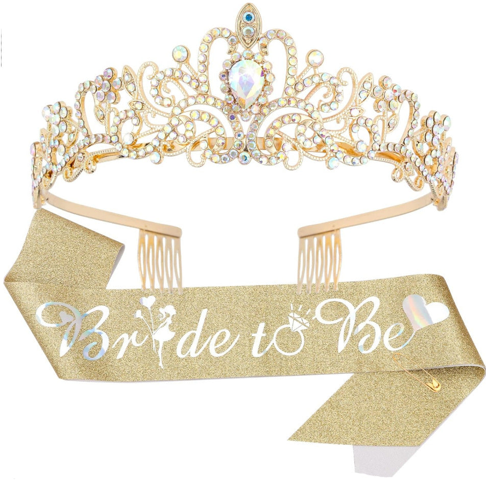 Women Elegant Tiara with Personalized Sash Bowlift