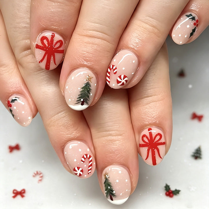 Festively Designed Christmas Nail Art Set Bowlift