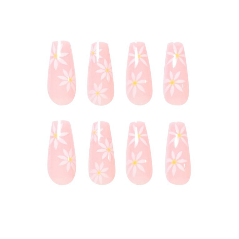 Artistic Nail Extensions with Blooming Accents Bowlift
