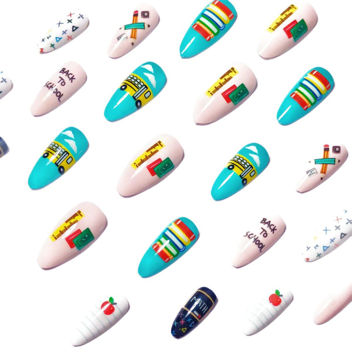 Art Nails with Creative School Motif Bowlift