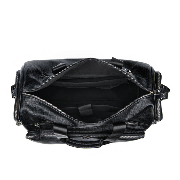 Premium Leather Weekend Duffle Bag Bowlift