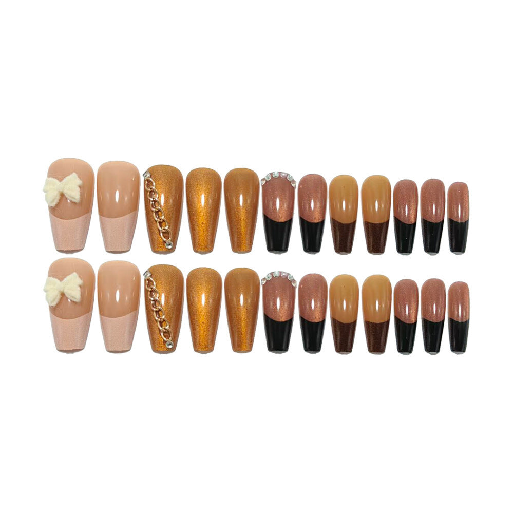 Glamorous artificial nails with glitter design Bowlift