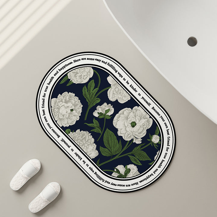 Floral Patterned Bath Mat Bowlift