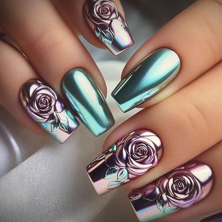 Artifical nails with Faceted Design Bowlift