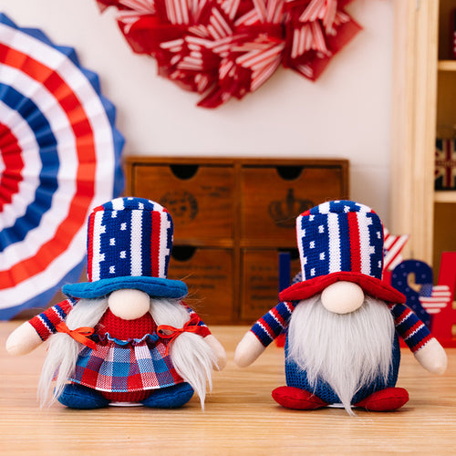 Unisex nan Scandinavian gnome doll decor with knitted cylinder hat and long artificial beard Bowlift