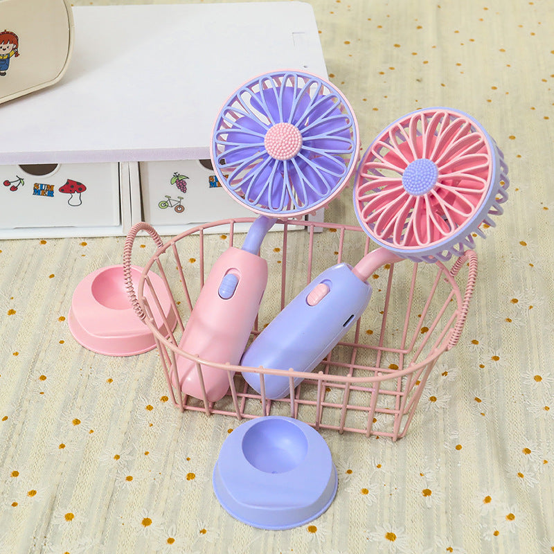 Women's Portable Hand Fan with Gentle Rotation Function Bowlift