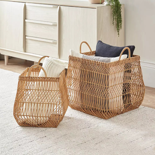 Handwoven Storage Basket with Open Design Bowlift