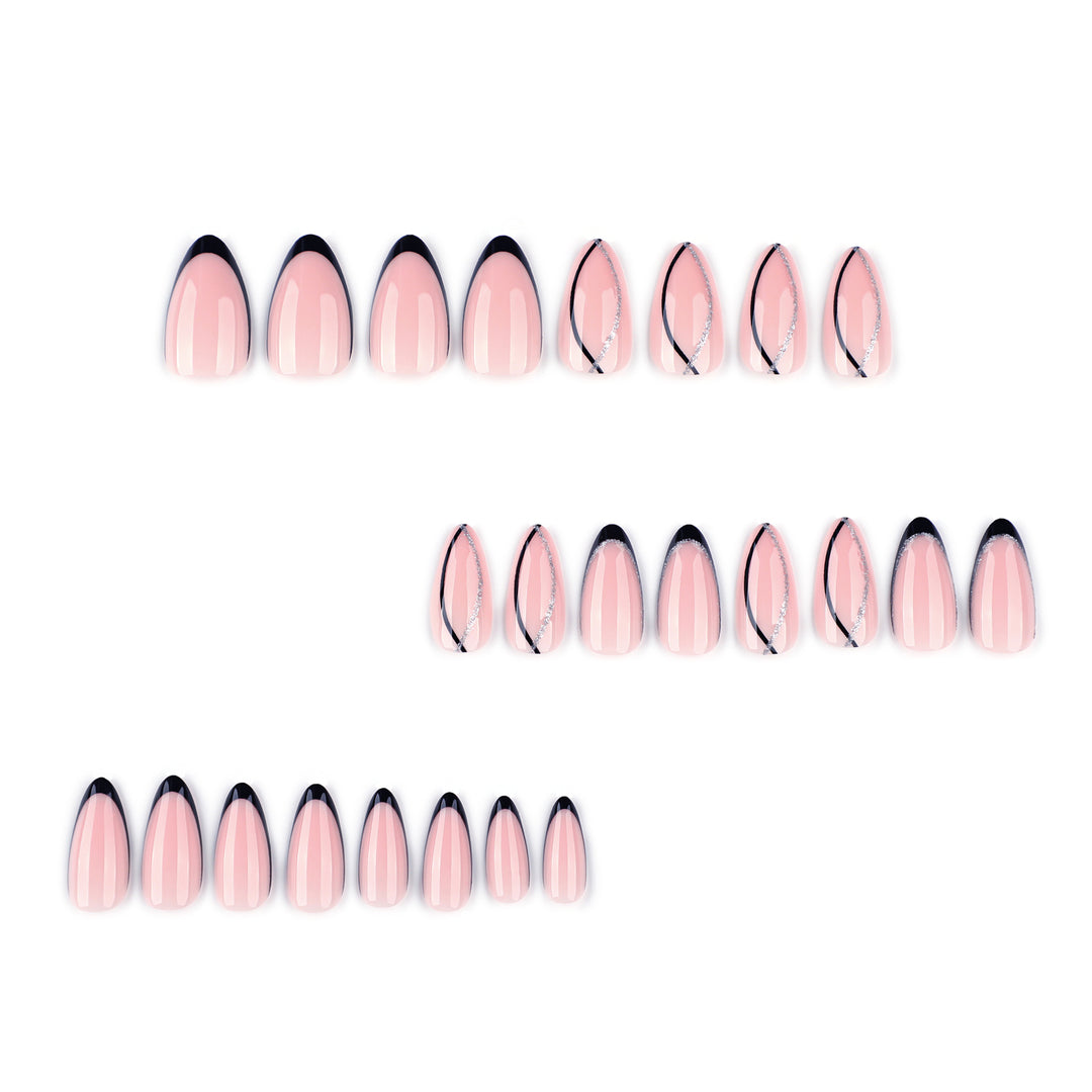 Glamorous nail extensions with elegant lace design Bowlift