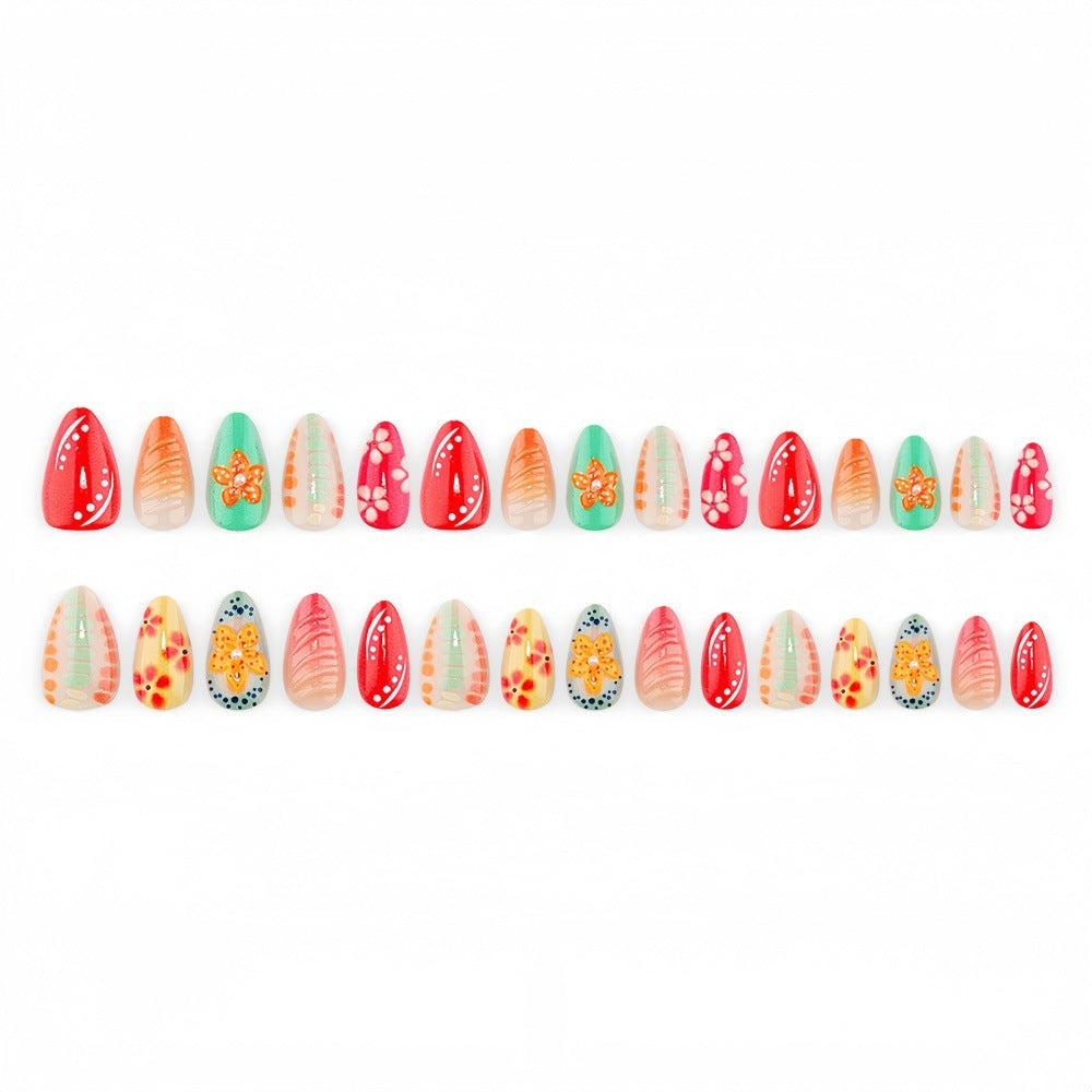 Creative floral design acrylic nails Bowlift