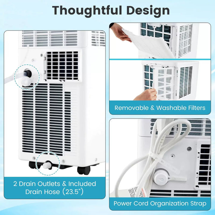 Unisex One Size Portable Air Conditioning Tower with Remote Control Digital Thermostat Dehumidifier Bowlift