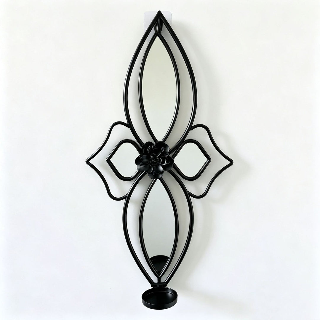 Elegant Floral Wall Mirror with Decorative Metal Design Bowlift