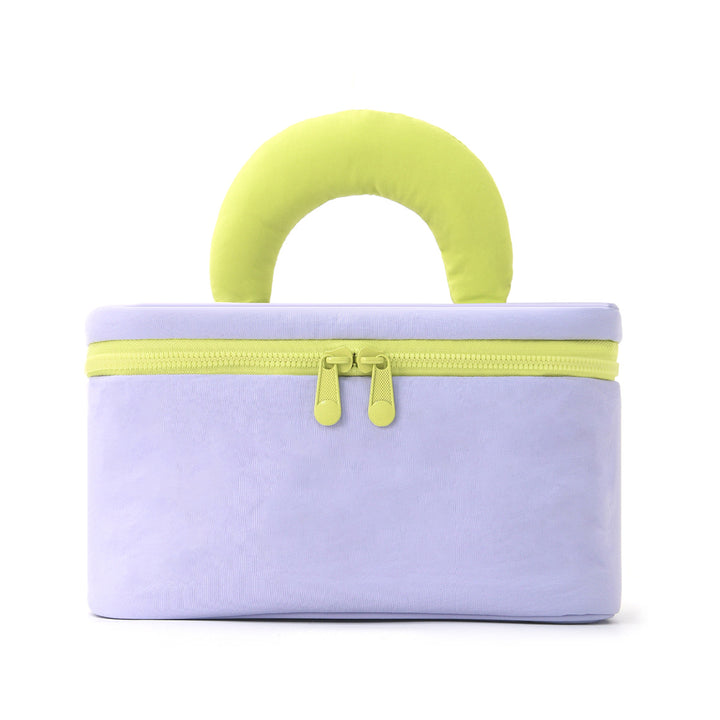 Cosmetic organizer with ergonomic carrying handle Bowlift
