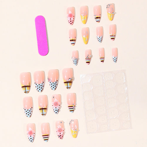 Elegant Floral and Geometric 3D Nail Art Extensions Bowlift