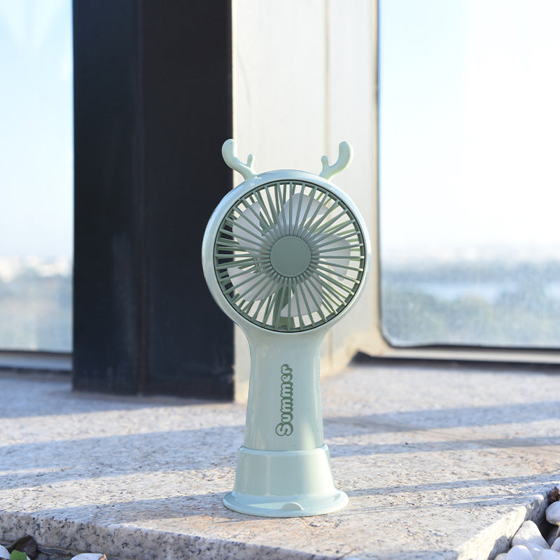 Portable Deer-Themed Handheld Cooling Fan Bowlift