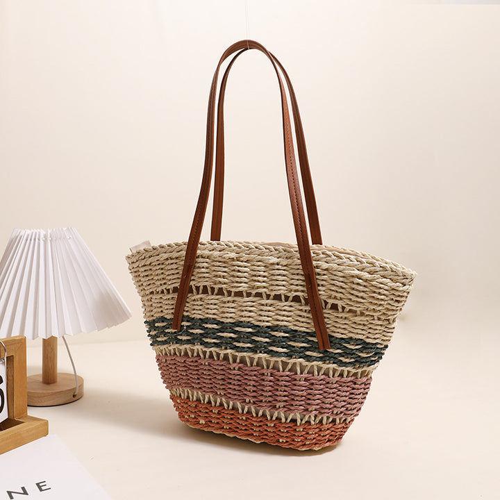 Stylish basket bag with sturdy leather handles Bowlift