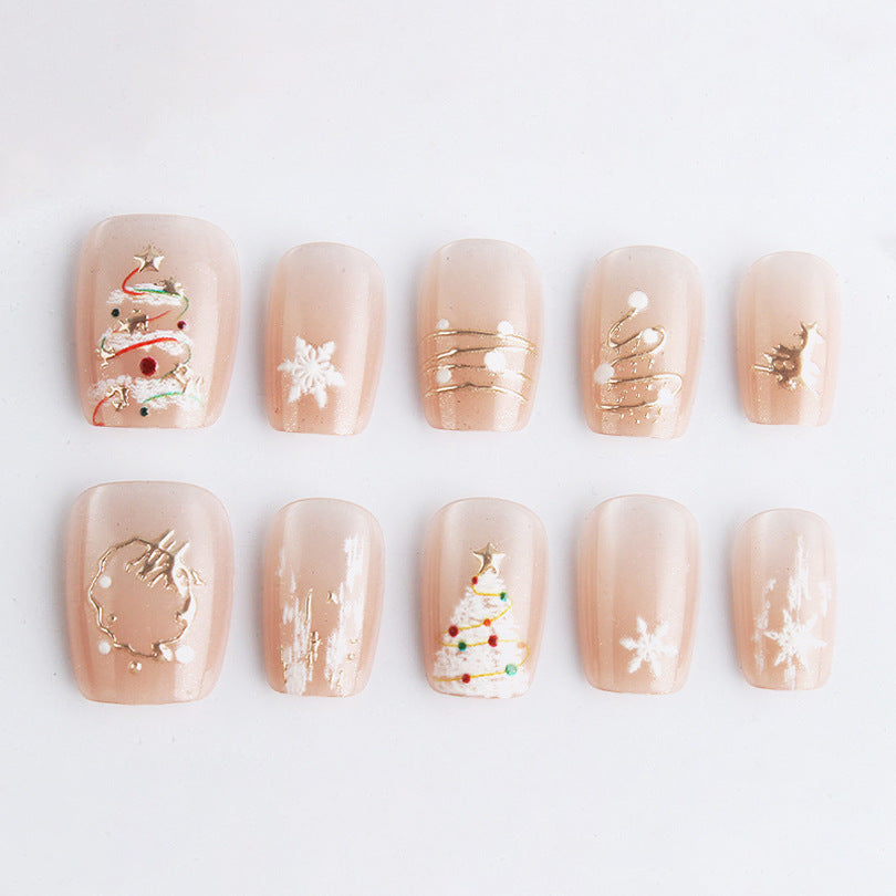 Artistic Holiday-Themed Press-On Nails Bowlift