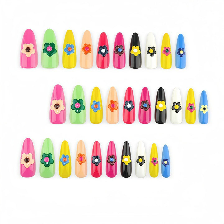 Creative Nail Art Set with Floral 3D Applications Bowlift