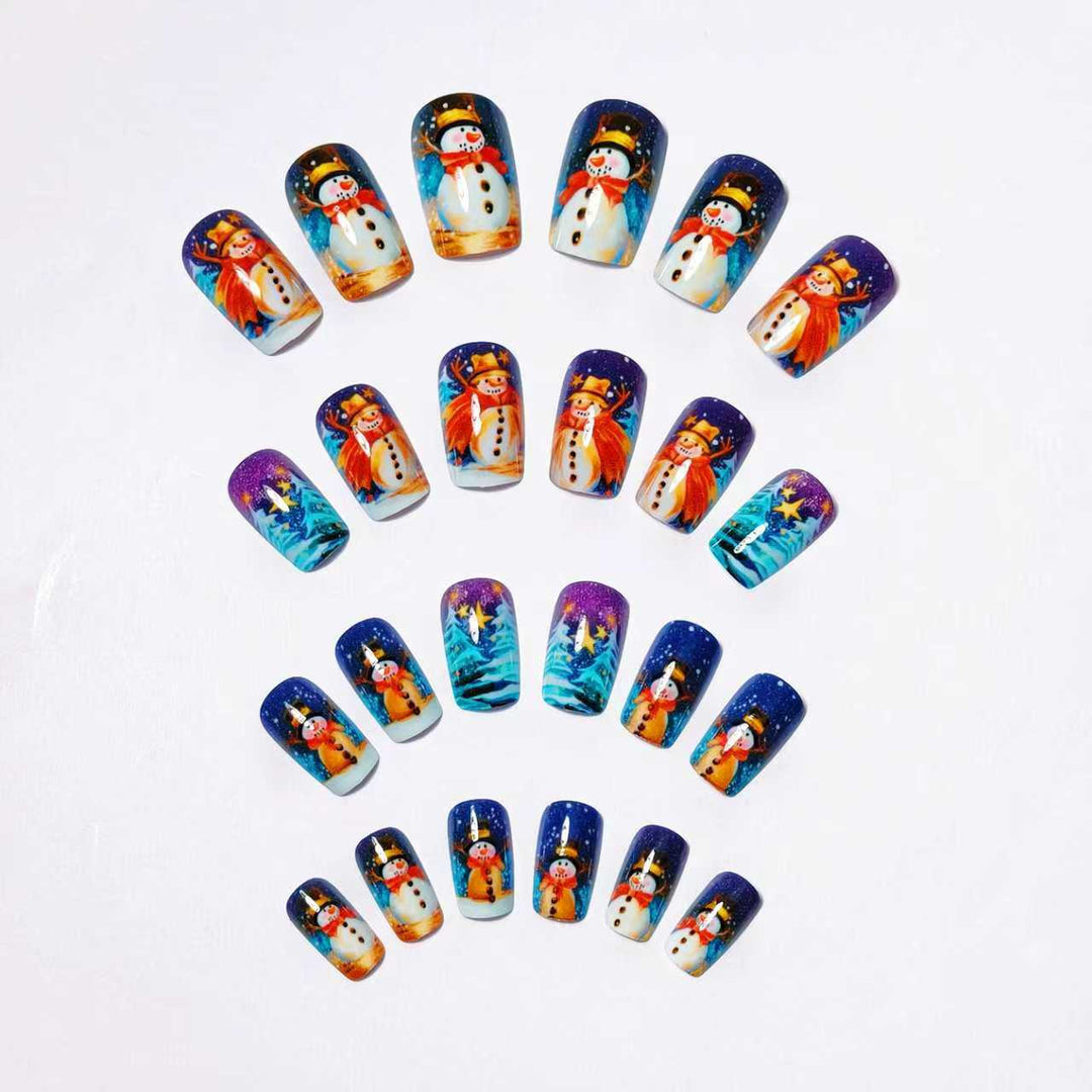 Holiday Themed Snowman Nail Art Bowlift