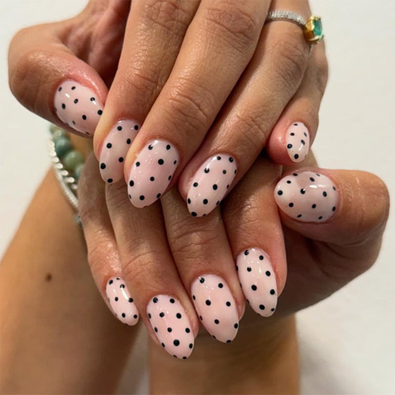 Artistic Nail Extensions with Dots Bowlift