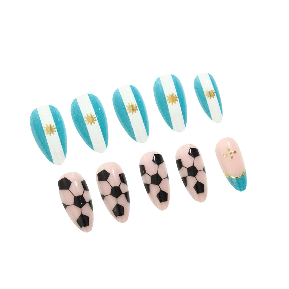 Sporty football design artificial nails Bowlift
