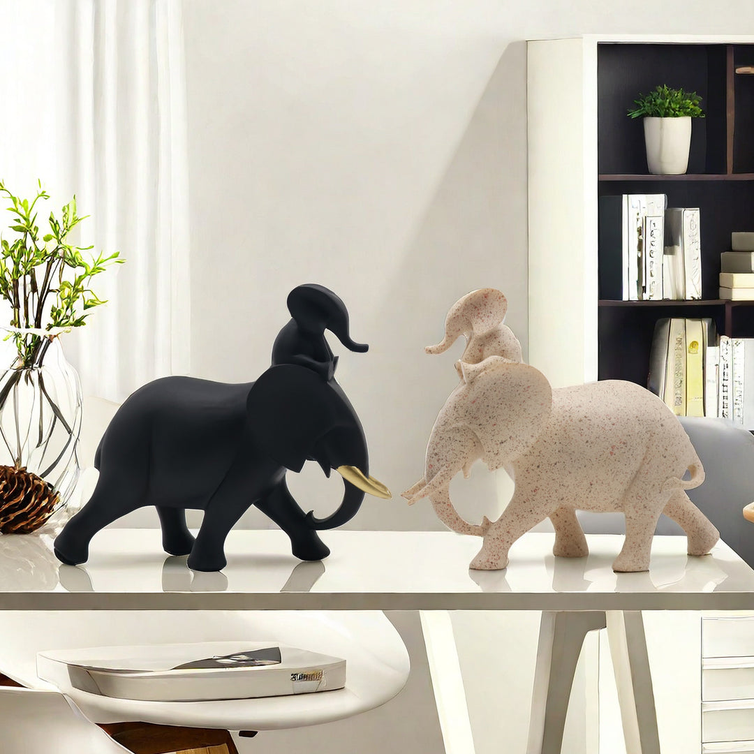 Decorative Elephant Family Sculpture Bowlift