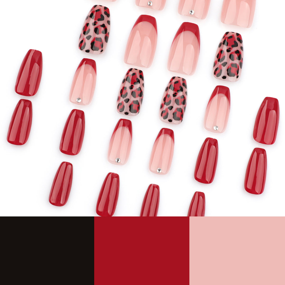 Artificial nail art with elegant leopard patterns Bowlift