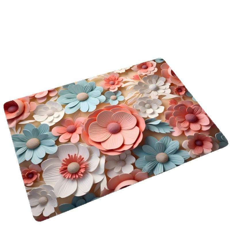 Floral Design Memory Foam Bath Mat Bowlift