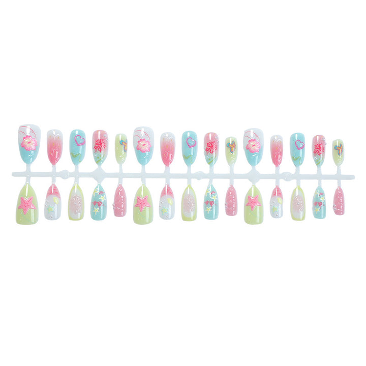 Creative Tropical-Inspired Press-On Nail Art Set Bowlift