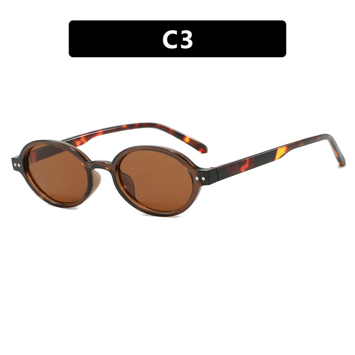 Ladies fashionable oval-shaped sunglasses with fancy frame Bowlift