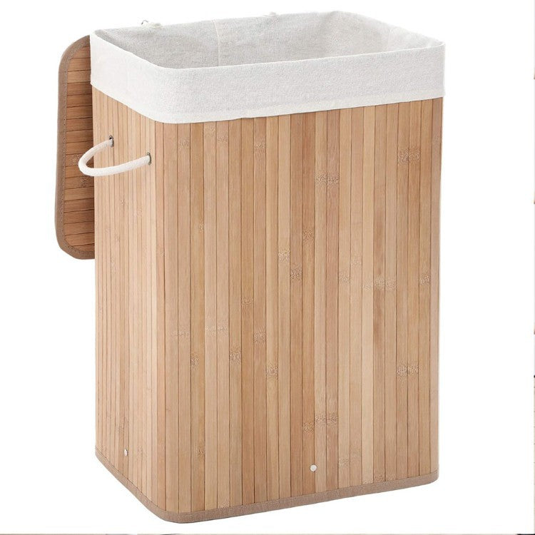 Laundry basket made of natural bamboo with removable cover Bowlift