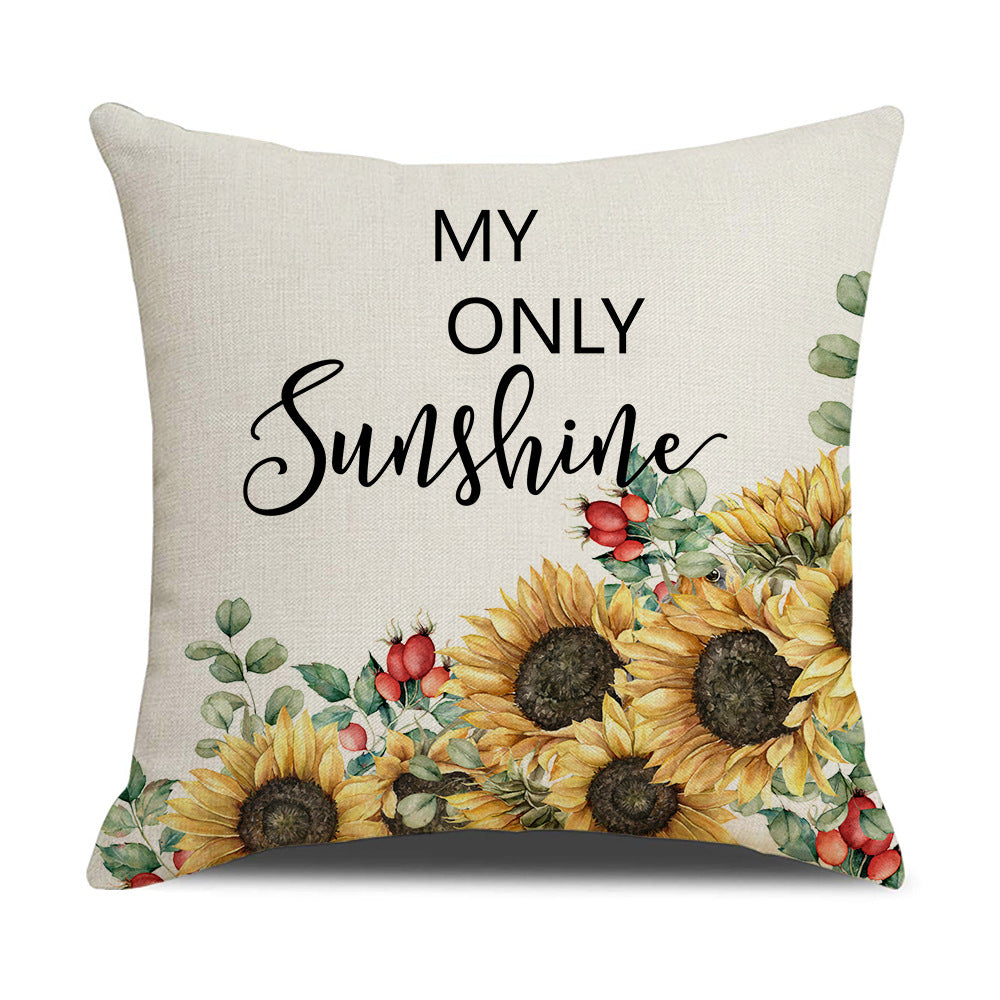 Women's Cushion Cover with Sunflower Pattern Bowlift