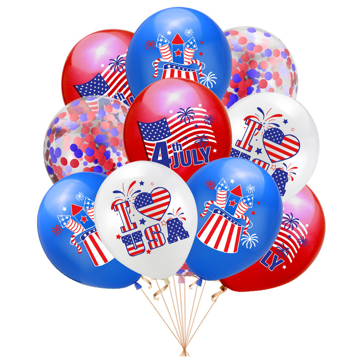 Unisex nan patriotic latex party balloon with USA flag motif and premium print Bowlift