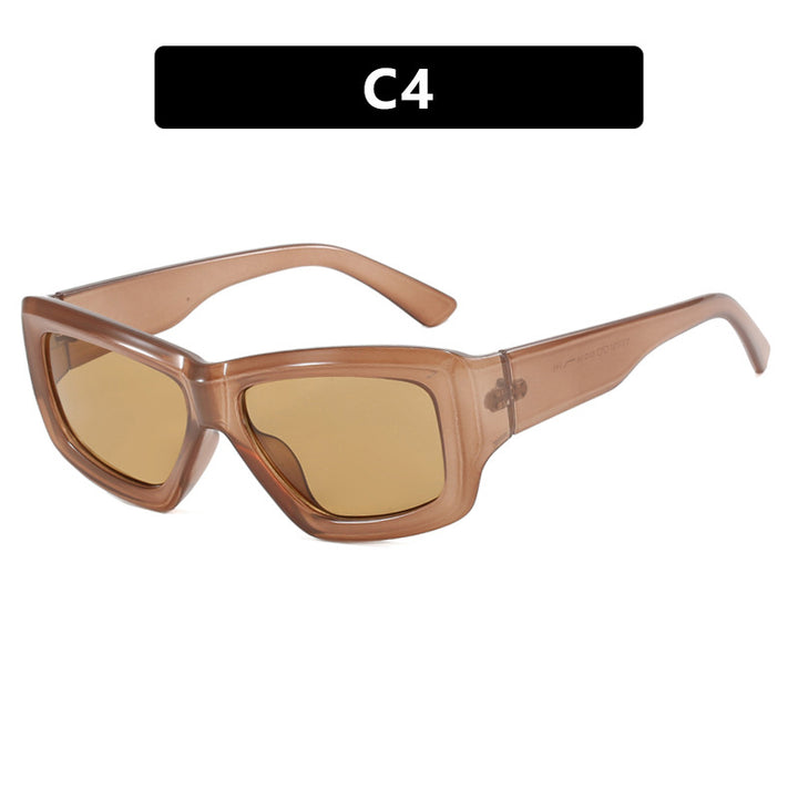 Women trendy square sunglasses with transparent frame and comfortable lenses Bowlift