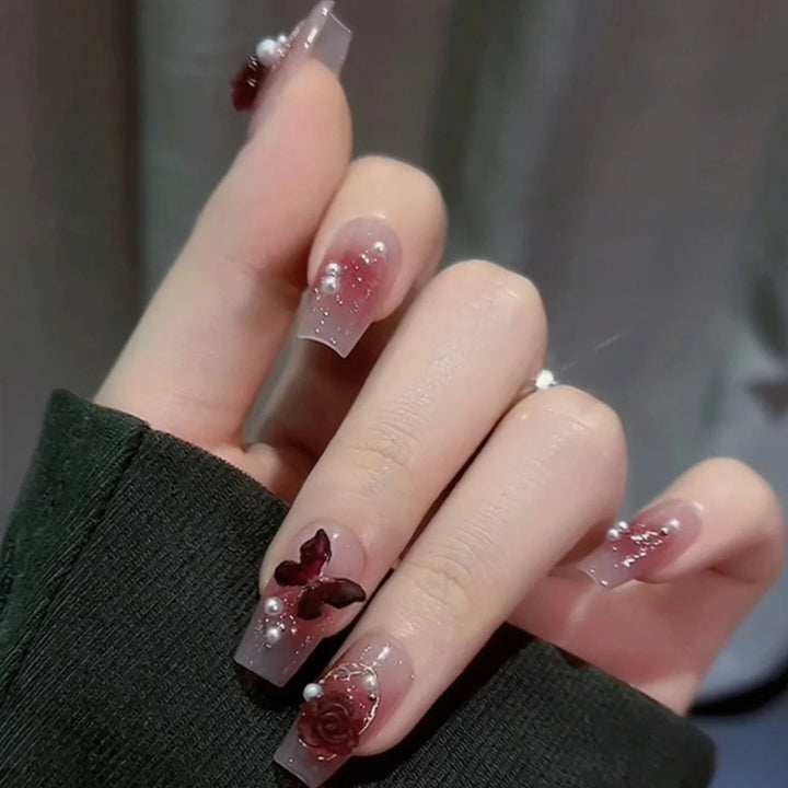 Themed Nail Art Press-On Nails with Cute Character and Bow Designs Bowlift