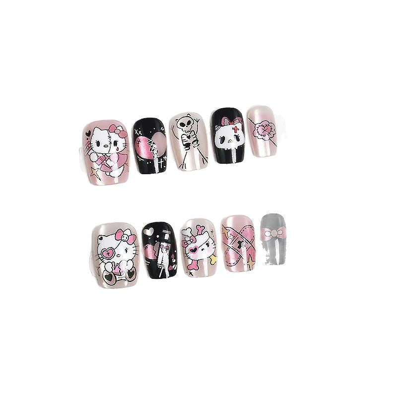 Whimsical Cartoon-Themed Press-On Nail Set Bowlift
