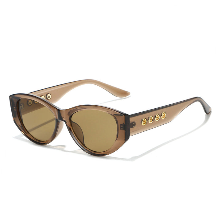 Cat-Eye Sunglasses with Decorative Gold Accents Bowlift