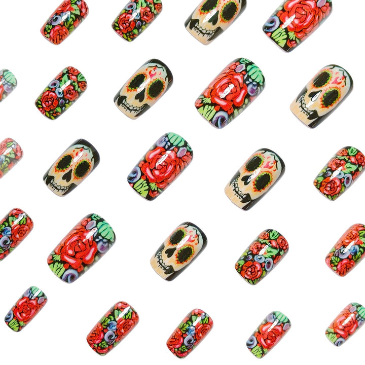 Art nail set with Vibrant Skull design Bowlift